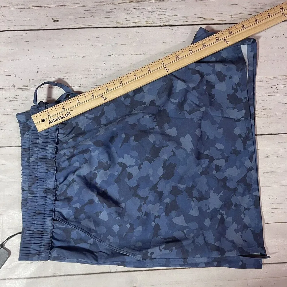 Half Moon By Modern Movement Mens XL Blue Camouflage Swim Trunks Stretch NWT